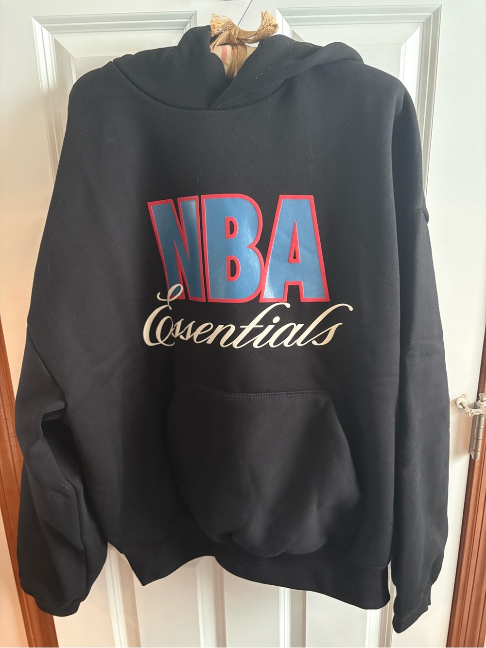 New! Unisex Fear of God x NBA Essentials Black 90’s Hoodie